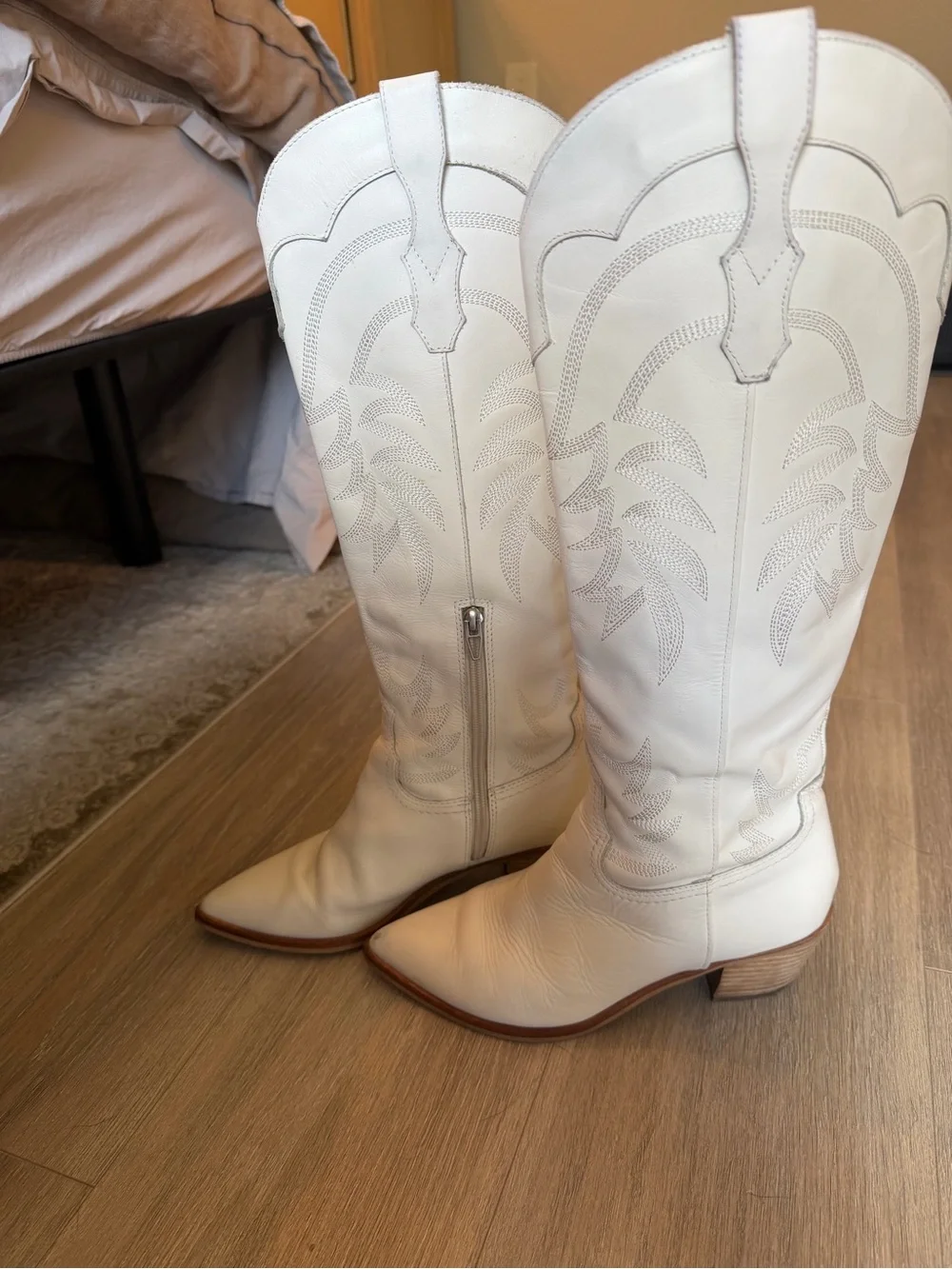 Dolce Vita White Over-the-Knee Western Boots
